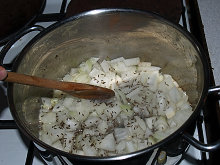 Guláš z václavek - václavky - houbový guláš + foto postup