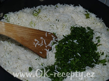 Kyselé vepřové nudličky a zelená rýže + foto postup