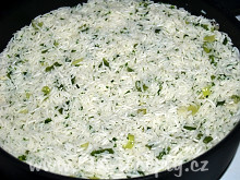 Kyselé vepřové nudličky a zelená rýže + foto postup