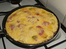 Selská omeleta se šunkou + foto postup