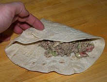 Tortilla s pikantním mletým hovězím masem