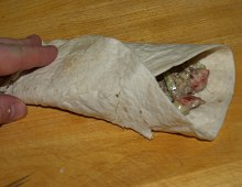 Tortilla s pikantním mletým hovězím masem